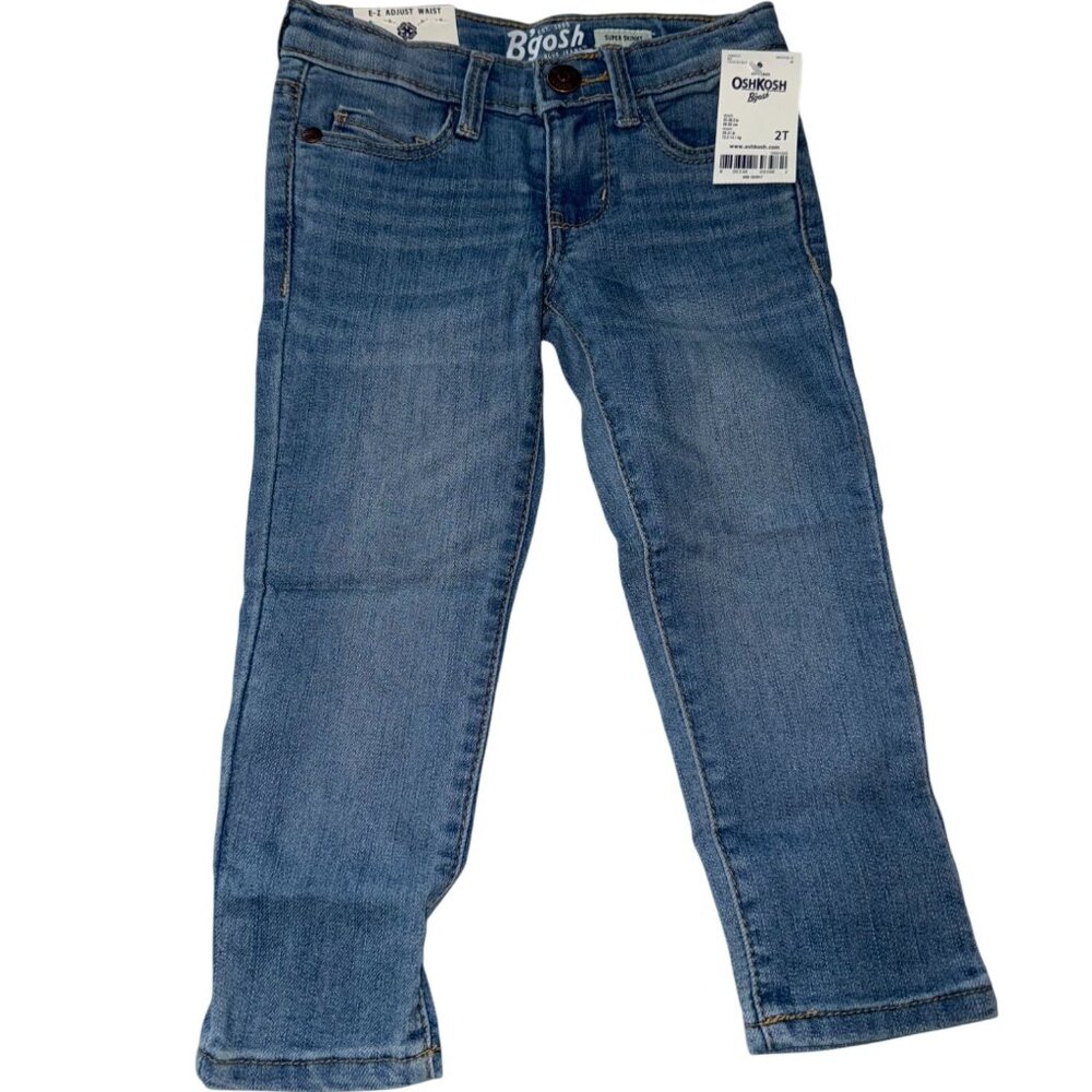 OshKosh Bgosh Super Skinny Blue Jeans Toddler Size 2T With E-Z Adjust Waist